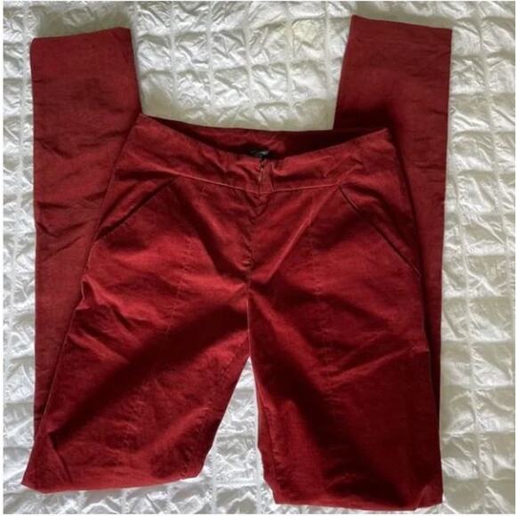 Zero + Maria Cornejo Red Corduroy Slim Leg Pants Size 0 - Picture 2 of 8